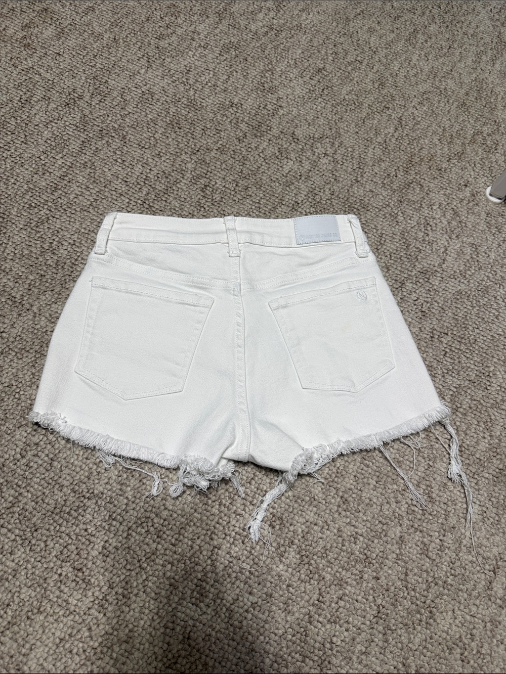 Nautica White High-Rise Frayed Denim Shorts